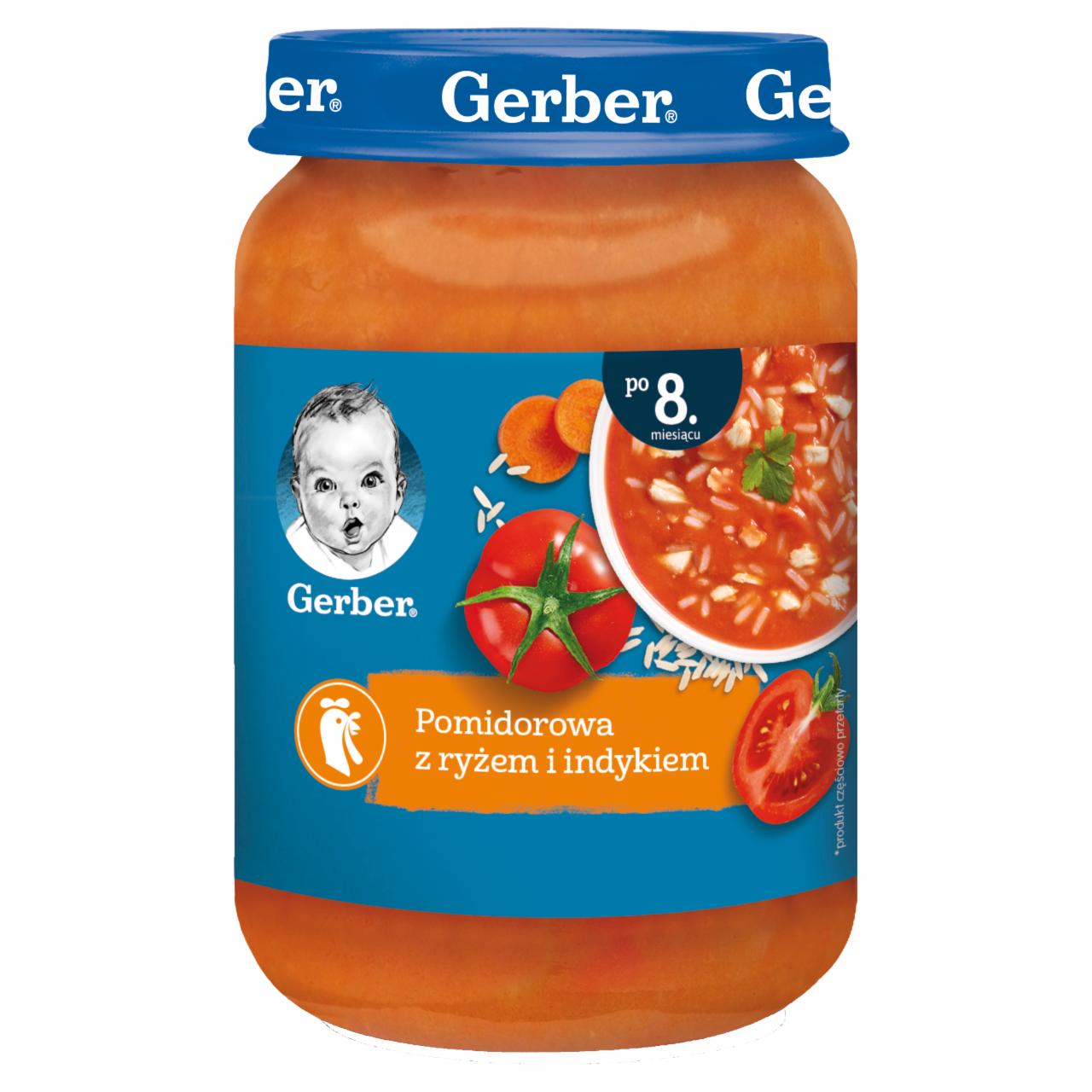 Zdjęcia - Gerber Pomidorowa z ryżem i indykiem dla niemowląt po 8. miesiącu 190 g