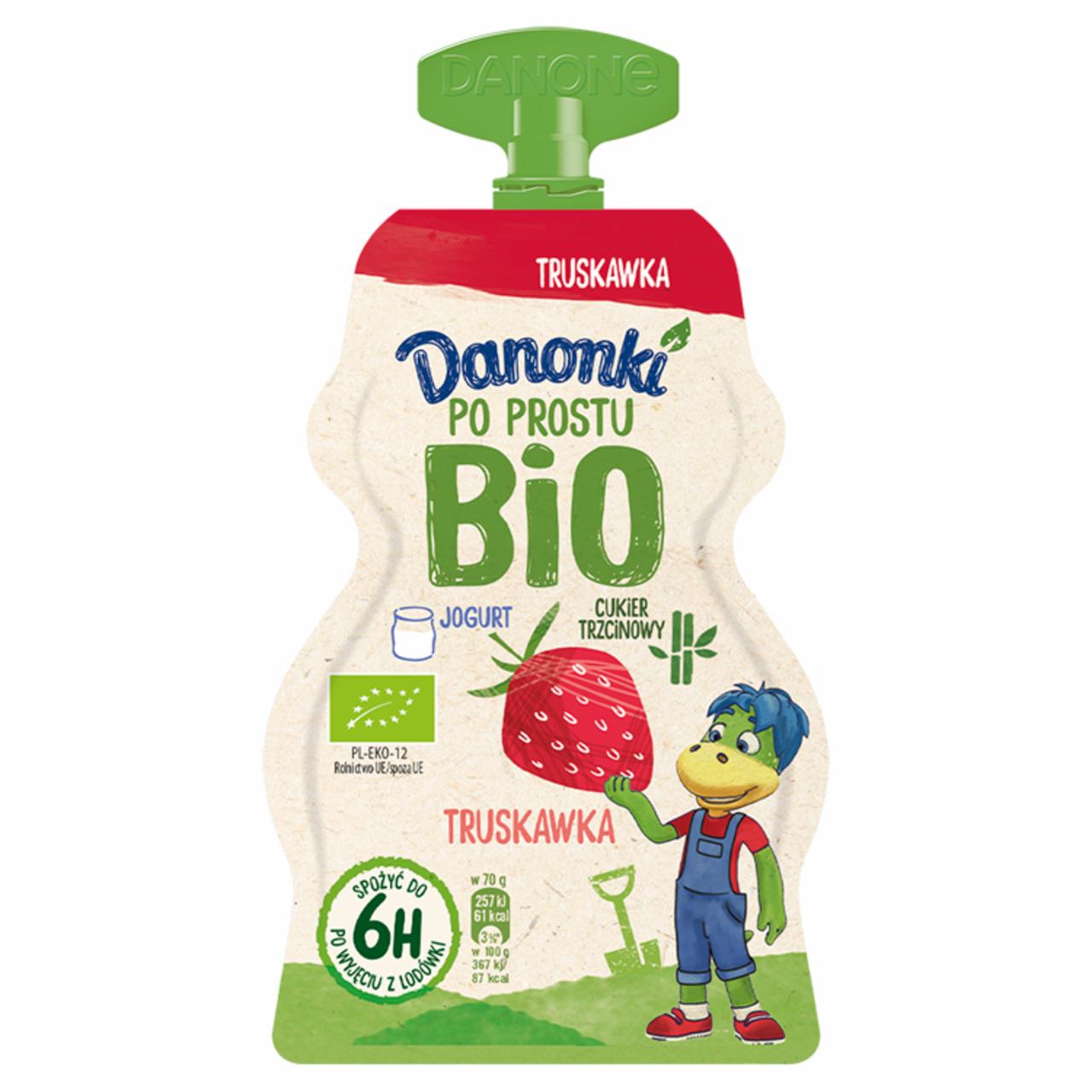 Zdjęcia - Danone Danonki Po prostu Bio Jogurt truskawka 70 g