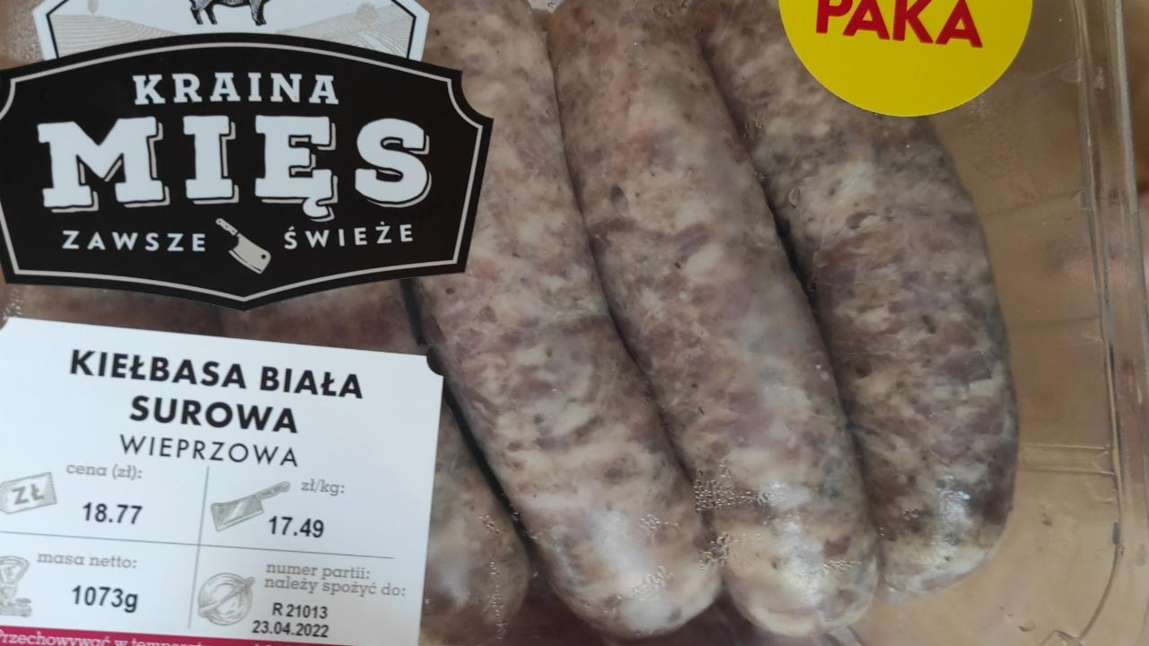 Zdjęcia - Kiełbasa Biała Surowa Wieprzowa Kraina Mięs