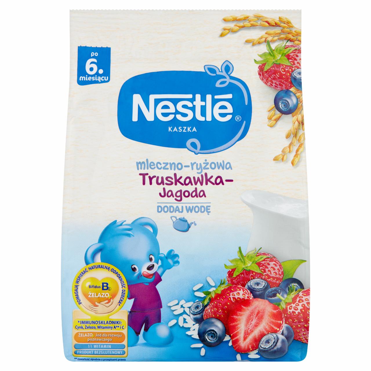 Zdjęcia - Nestlé Kaszka mleczno-ryżowa truskawka-jagoda dla niemowląt po 6. miesiącu 230 g