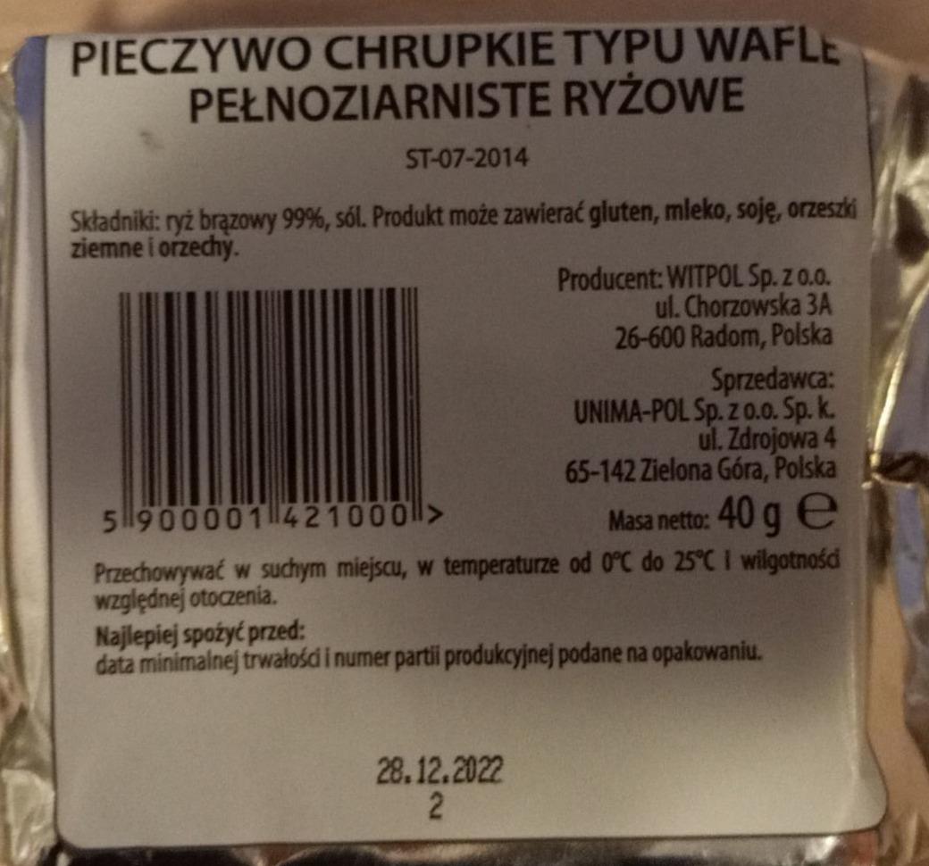 Zdjęcia - pieczywo chrupkie typu wafle pełnoziarniste ryżowe