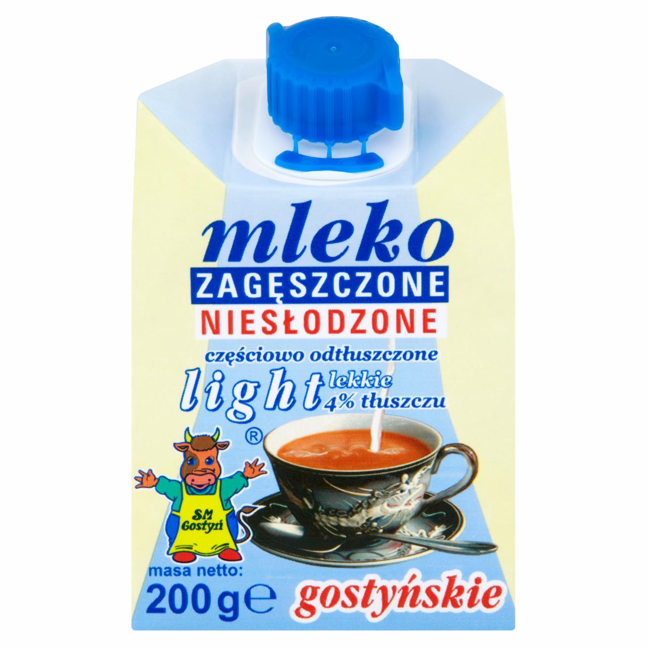 Zdjęcia - SM Gostyń Mleko gostyńskie zagęszczone niesłodzone light 4% 200 g