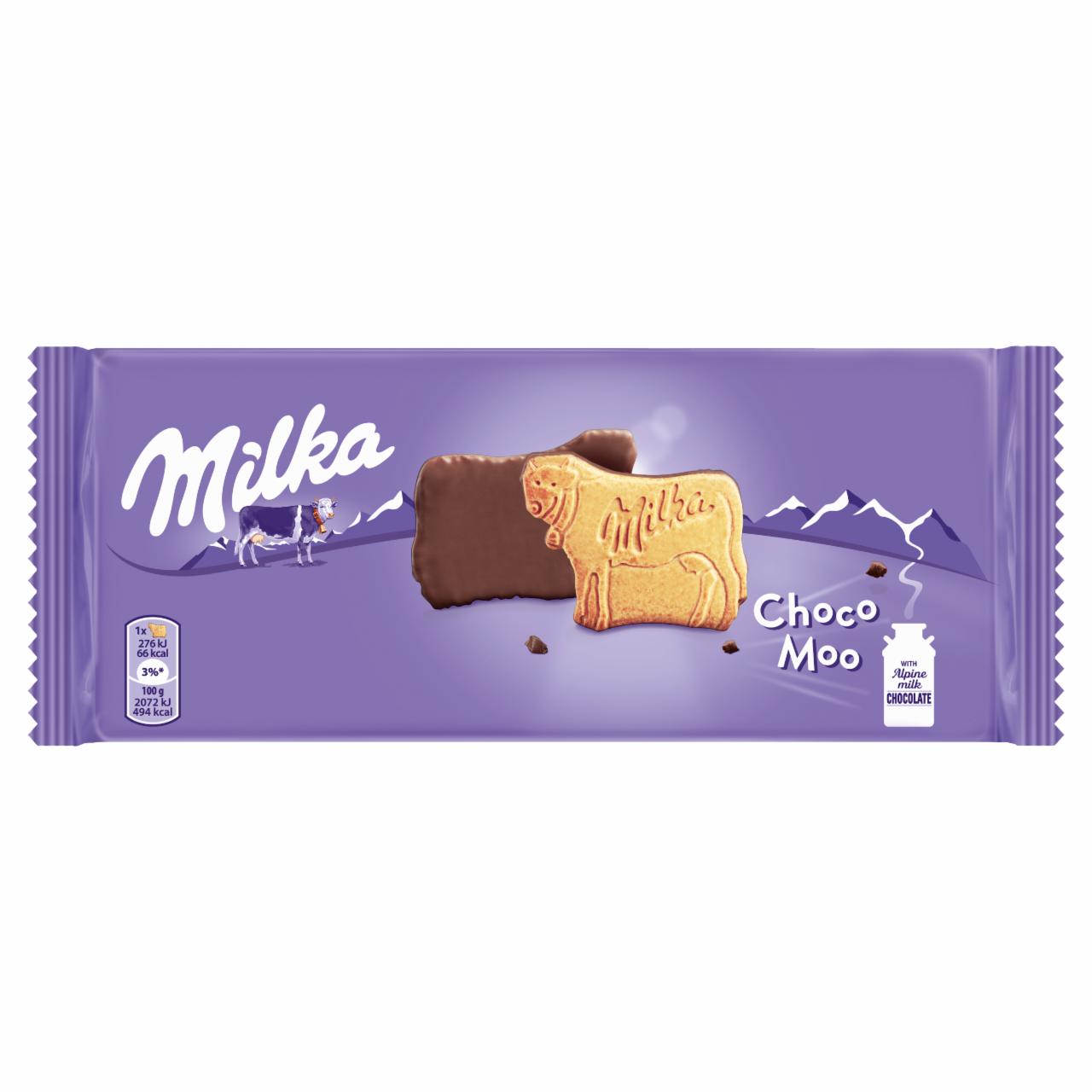 Zdjęcia - Milka Choco Moo Ciastka oblane czekoladą mleczną 120 g
