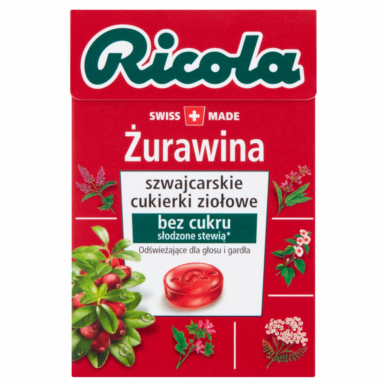 Zdjęcia - Ricola Szwajcarskie cukierki ziołowe żurawina 27,5 g