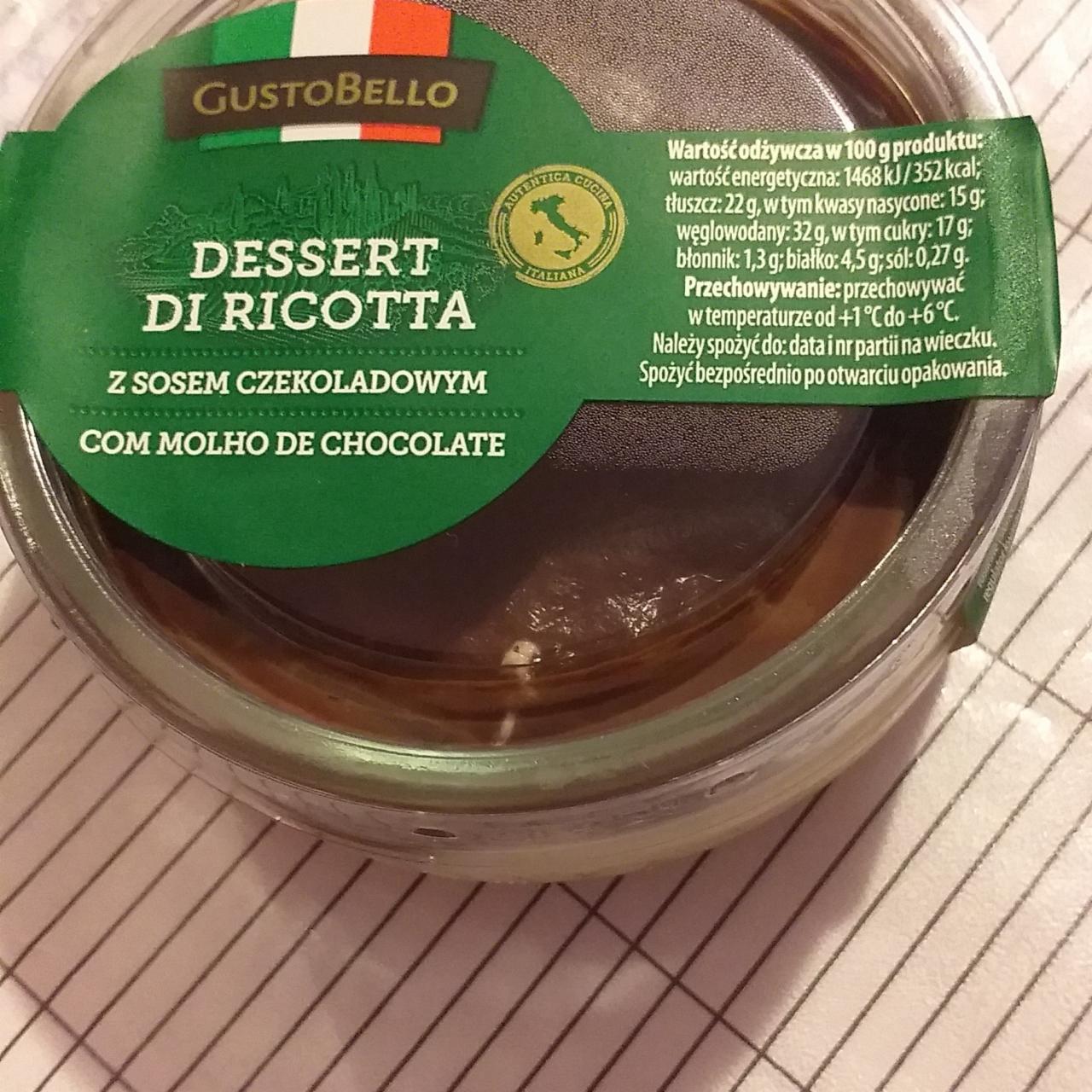 Zdjęcia - Dessert Di Ricotta z sosem czekoladowym GustoBello