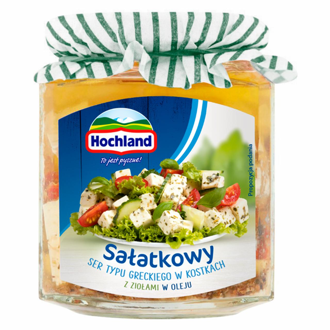 Zdjęcia - Hochland Sałatkowy ser typu greckiego w kostkach z ziołami w oleju 300 g