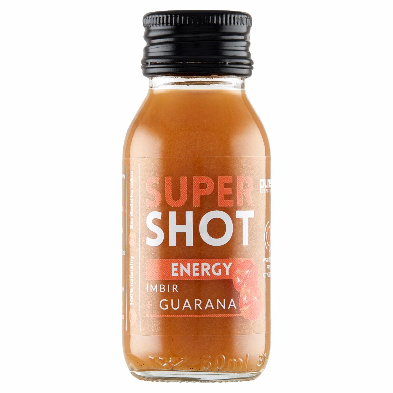 Zdjęcia - Purella Superfoods Supershot Energy Napój niegazowany imbir + guarana 60 ml