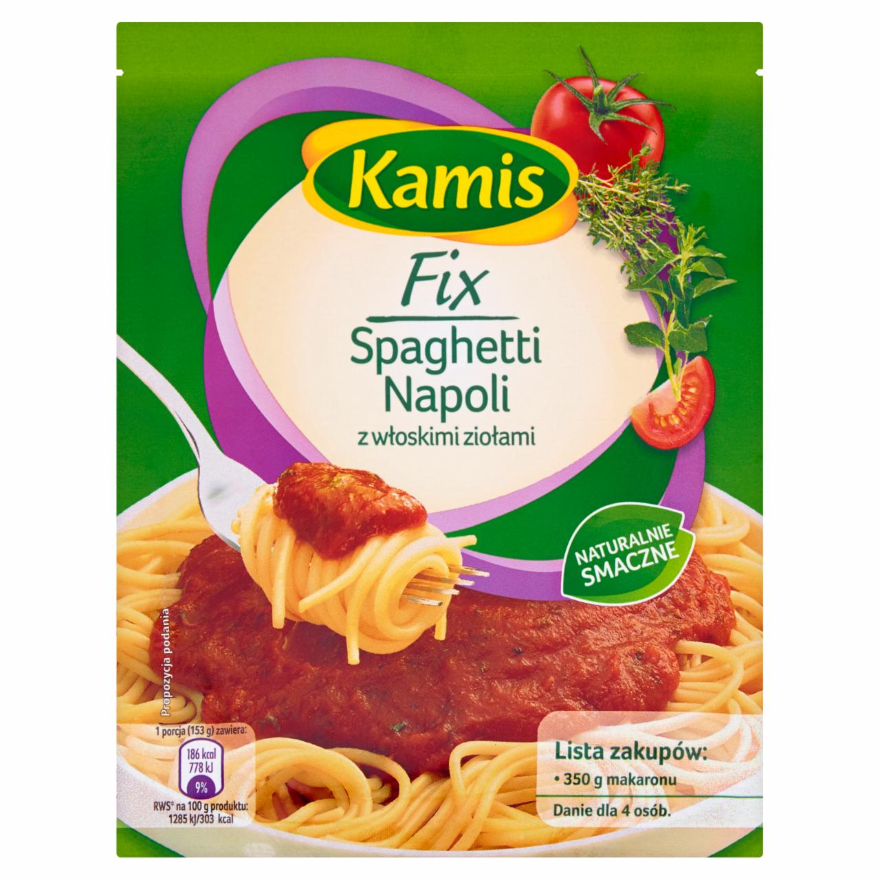 Zdjęcia - Kamis Fix Spaghetti Napoli z włoskimi ziołami 45 g