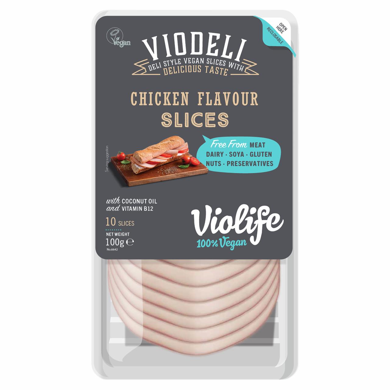 Zdjęcia - Violife Viodeli Produkt na bazie oleju kokosowego plastry o smaku kurczaka 100 g (10 sztuk)