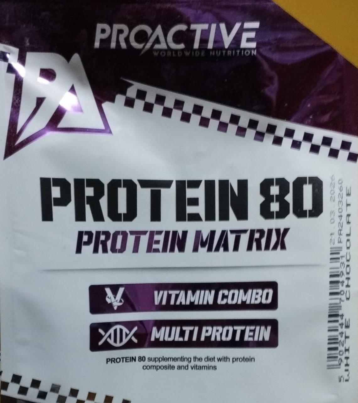 Zdjęcia - Protein 80 protein matrix biała czekolada Proactive