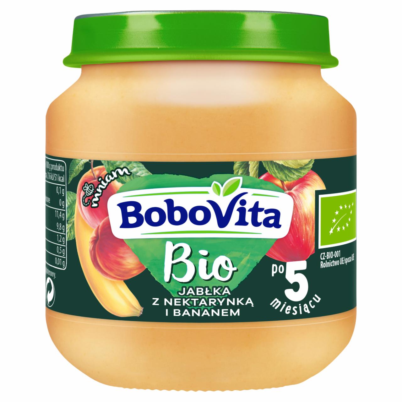 Zdjęcia - BoboVita Bio Jabłka z nektarynką i bananem po 5 miesiącu 125 g