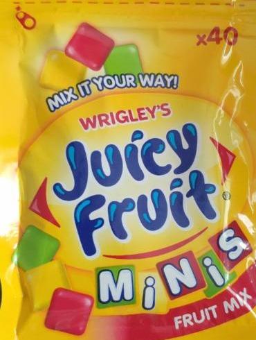 Zdjęcia - Juicy Fruit Minis Owocowy Miks Guma do żucia bez cukru 28 g (40 minidrażetek)