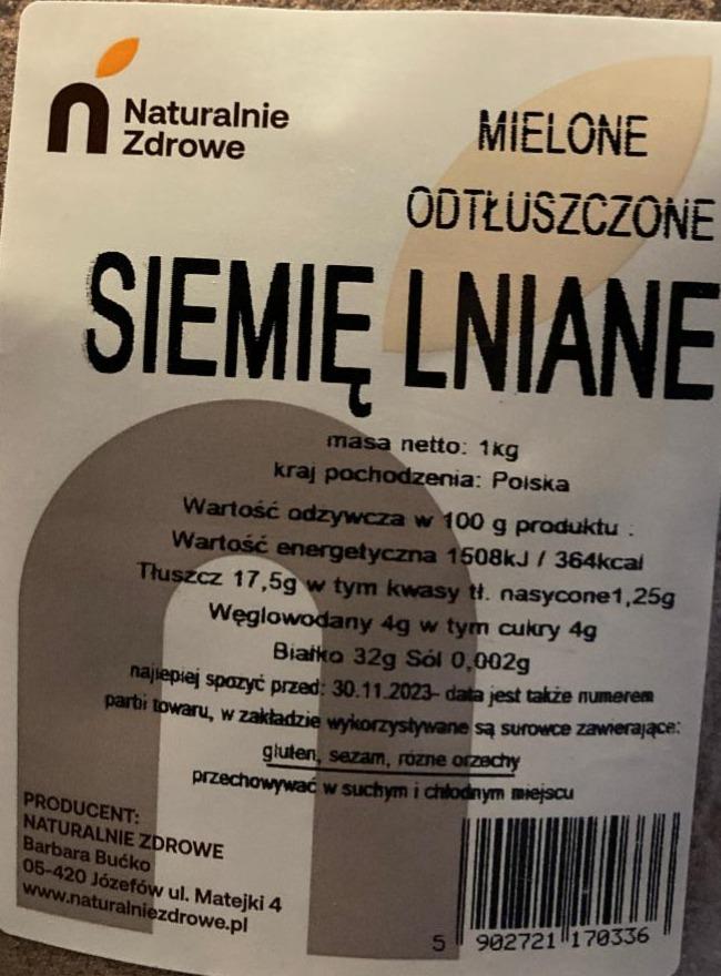 Zdjęcia - Mielone odtłuszczone siemię lniane Naturalnie Zdrowe