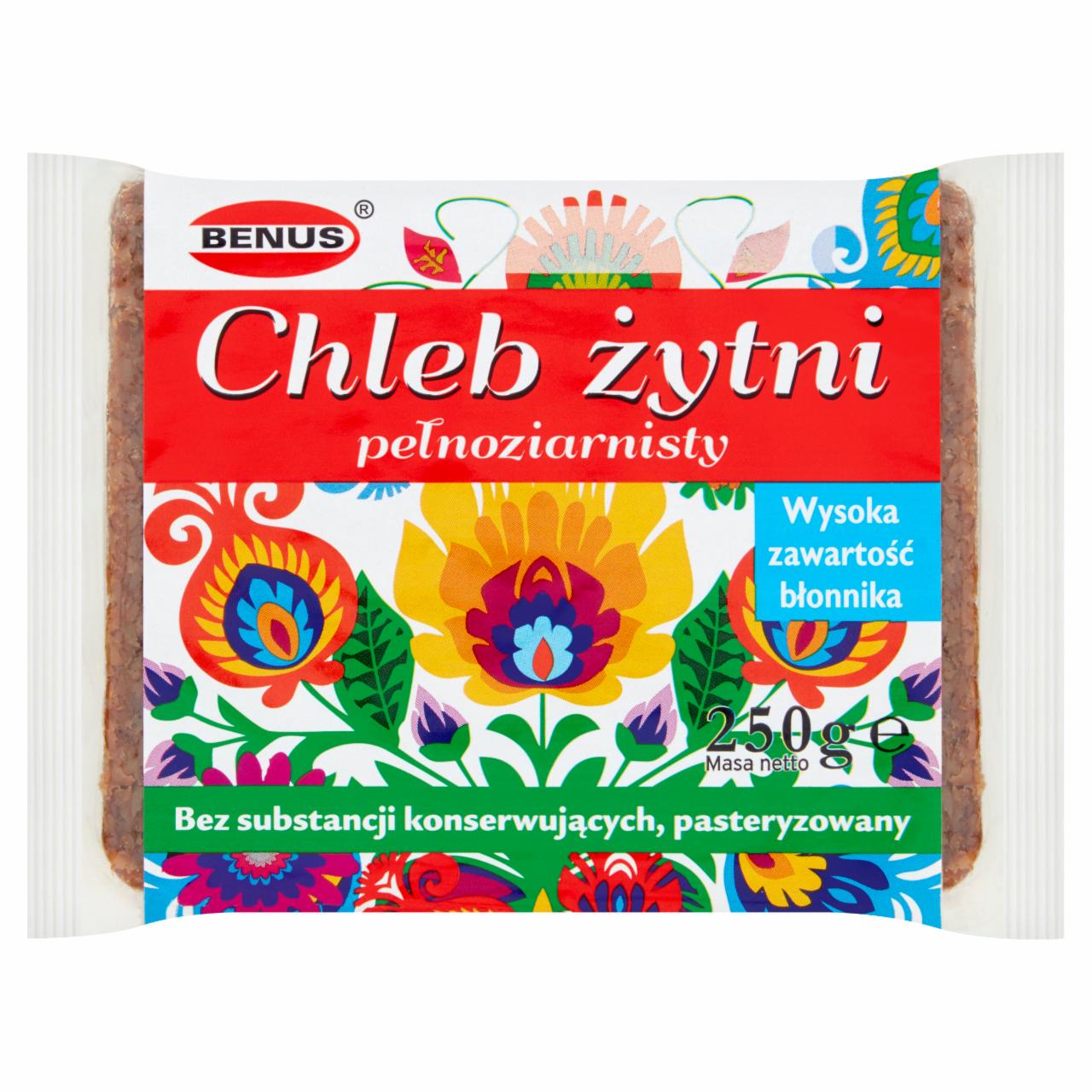 Zdjęcia - Benus Chleb żytni pełnoziarnisty 250 g