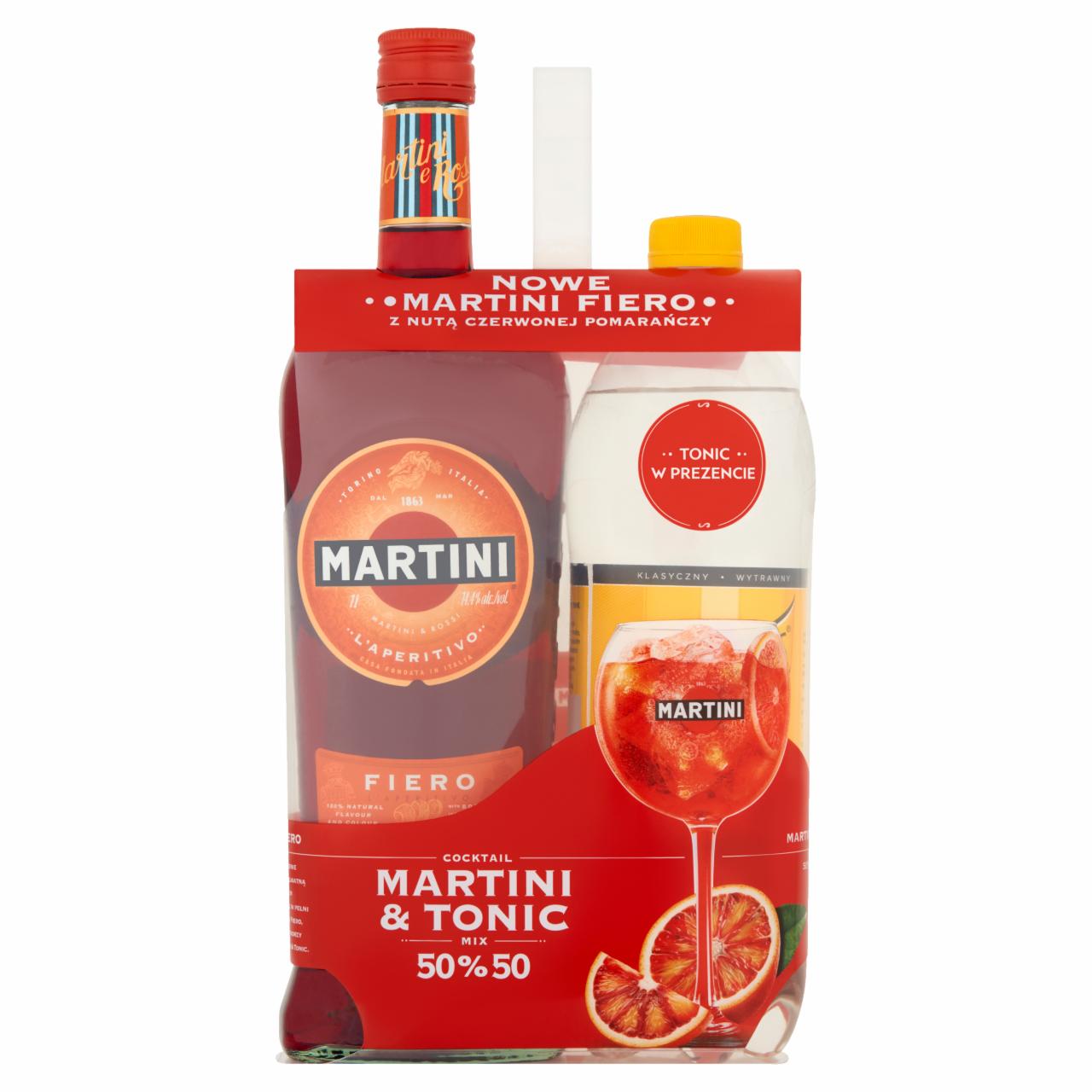 Zdjęcia - Martini Fiero Aromatyzowany napój na bazie wina 1 l i Schweppes Indian Tonic Napój gazowany 0,9 l
