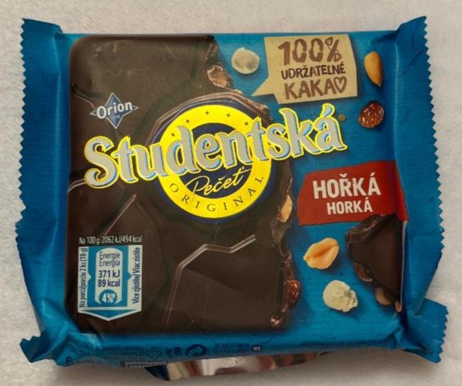 Zdjęcia - Orion Studentská Czekolada deserowa z orzechami ziemnymi żelkami i rodzynkami 180 g