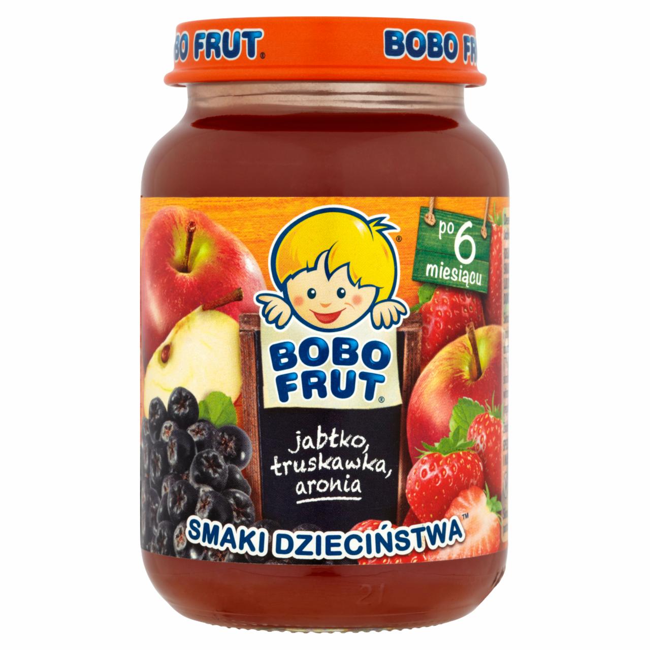Zdjęcia - Bobo Frut Smaki Dzieciństwa Jabłko truskawka aronia po 6 miesiącu 185 g