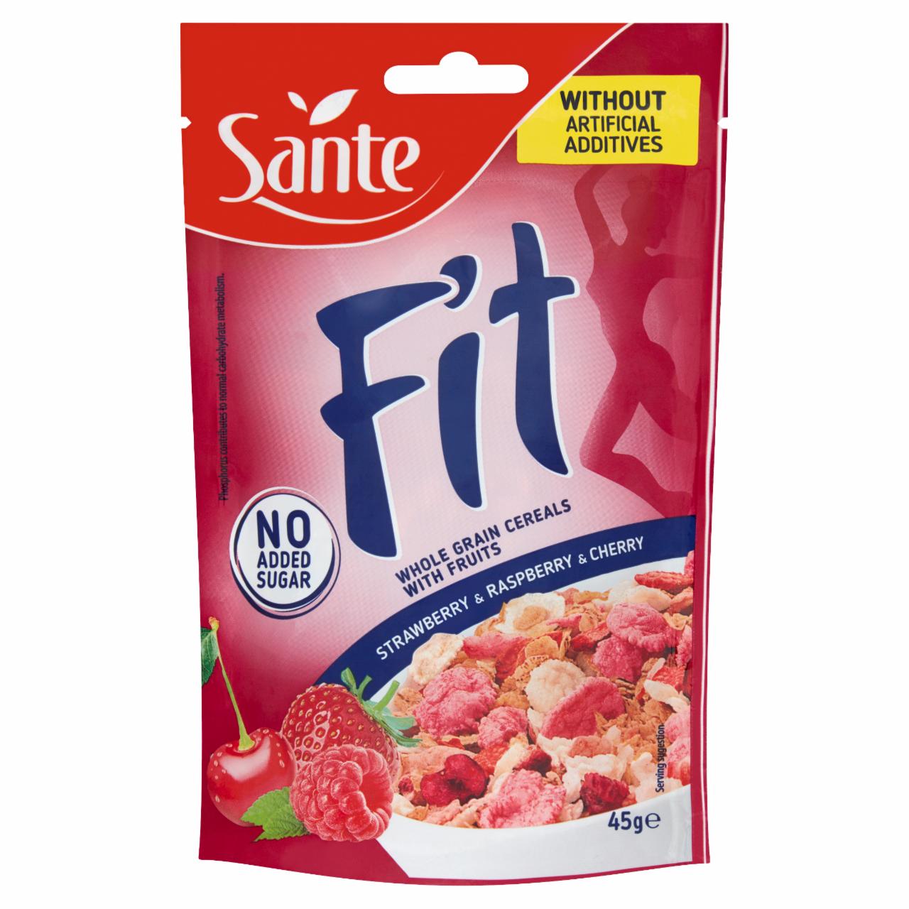 Zdjęcia - Sante Fit Strawberry Raspberry Cherry Mieszanka płatków zbożowych z owocami 45 g