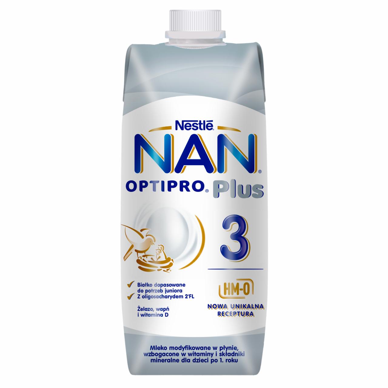 Zdjęcia - NAN OPTIPRO Plus 3 HM-O Mleko modyfikowane w płynie dla dzieci po 1. roku 500 ml