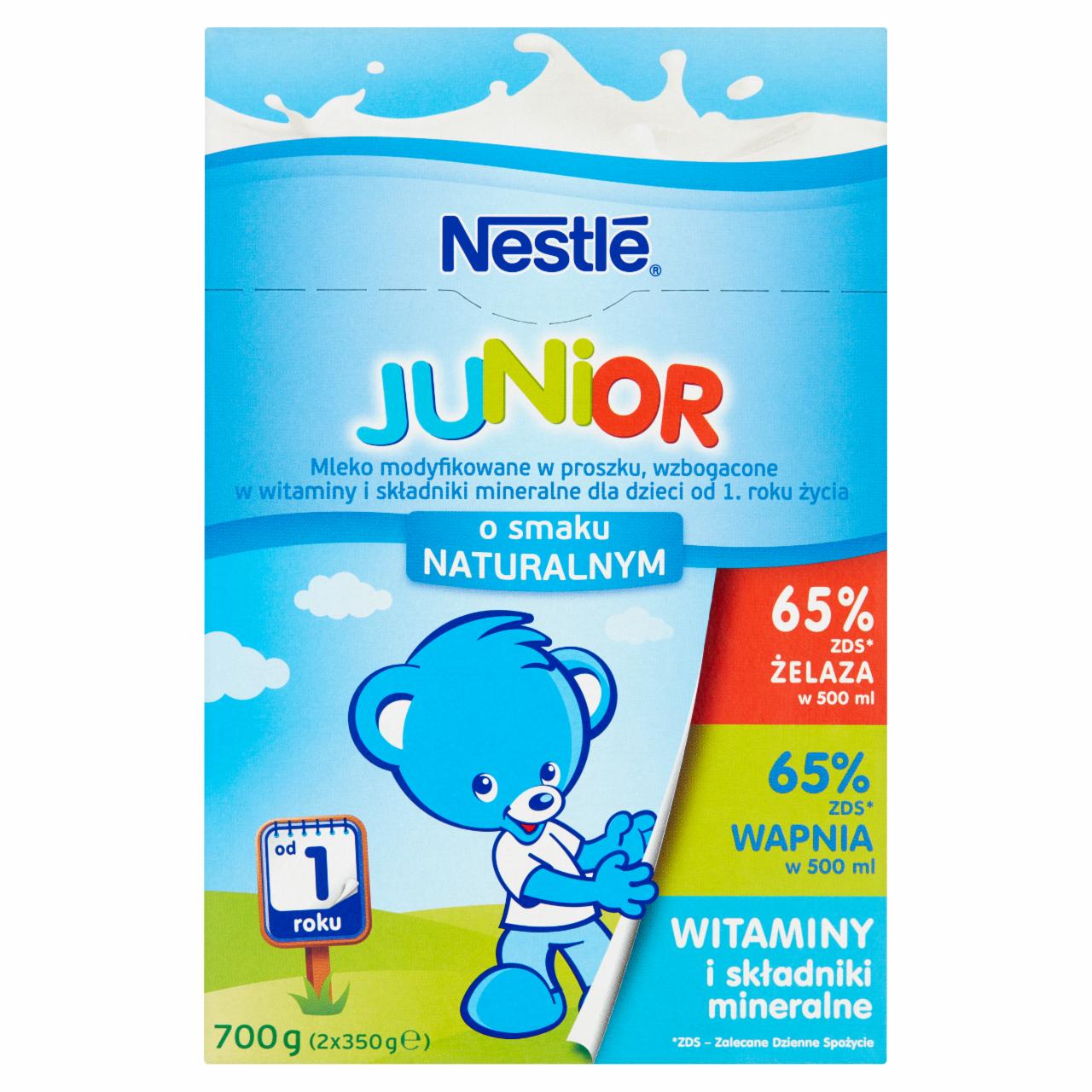 Zdjęcia - Nestlé Junior Mleko modyfikowane dla dzieci od 1. roku życia o smaku naturalnym 700 g (2 x 350 g)