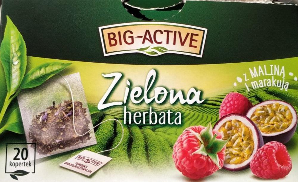 Zdjęcia - zielona herbata z maliną i marakują big active