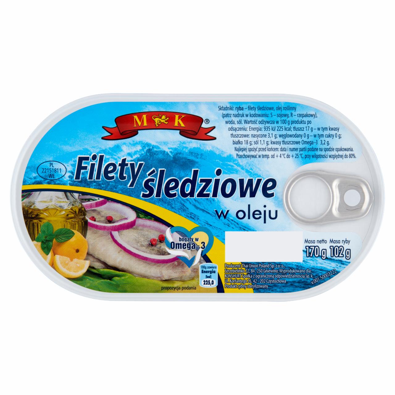 Zdjęcia - MK Filety śledziowe w oleju 170 g