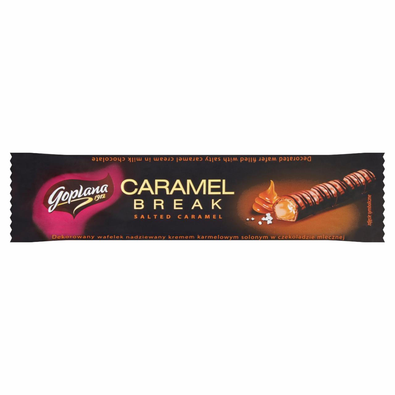 Zdjęcia - Goplana Caramel Break Wafelek nadziewany kremem karmelowym solonym w czekoladzie 24 g