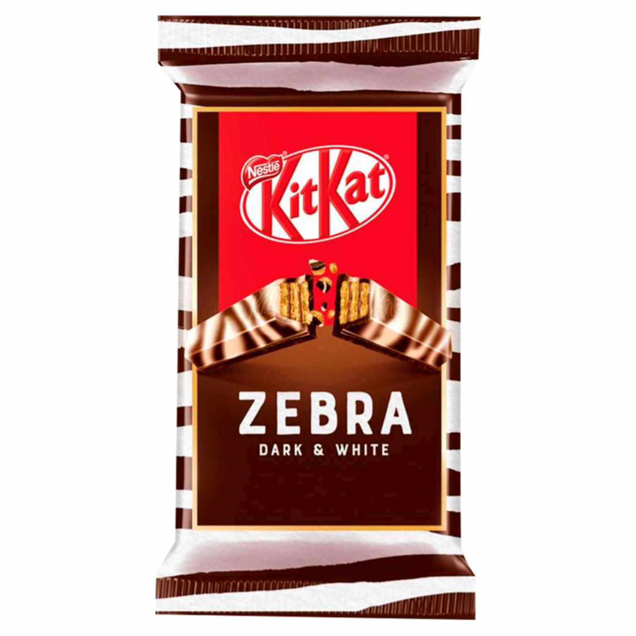 Zdjęcia - KitKat Zebra Paluszki waflowe w deserowej i białej czekoladzie 41,5 g