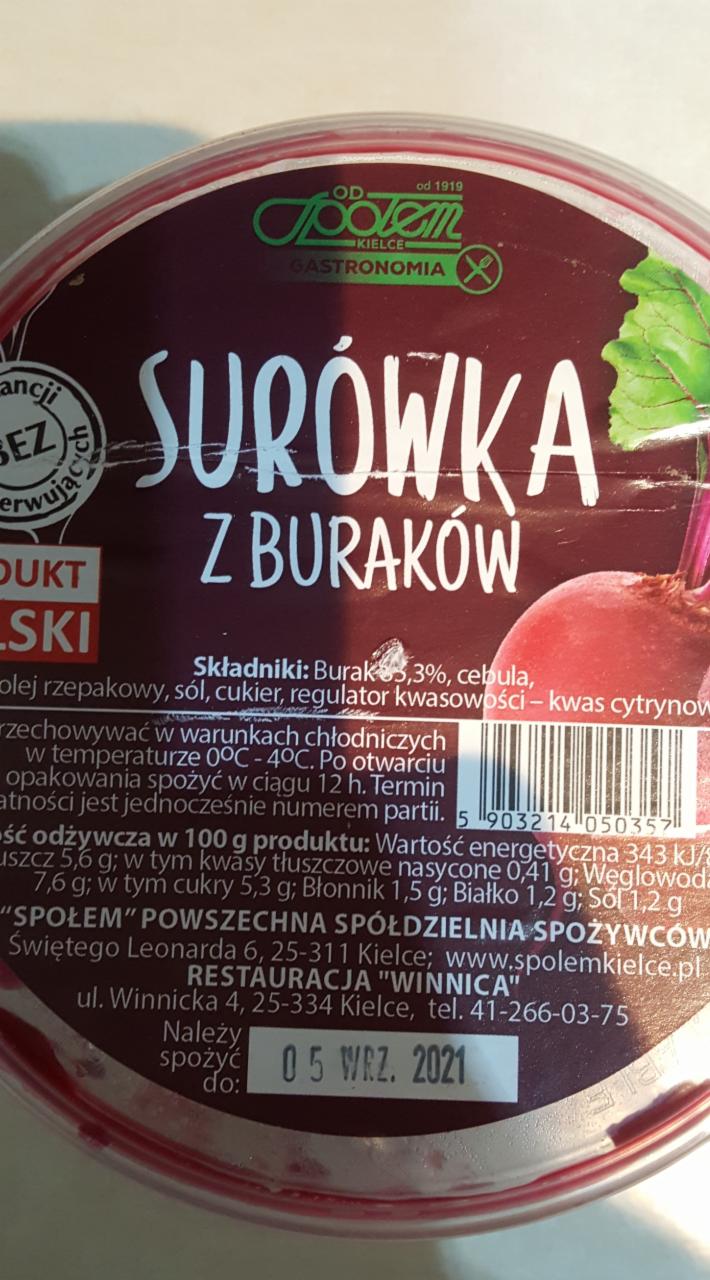 Zdjęcia - Surówka z buraków 350 g (surówka z gotowanych buraków z dodatkami) społem