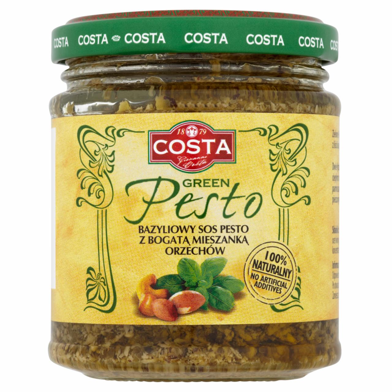 Zdjęcia - Costa Green Pesto Bazyliowy sos pesto z bogatą mieszanką orzechów 165 g