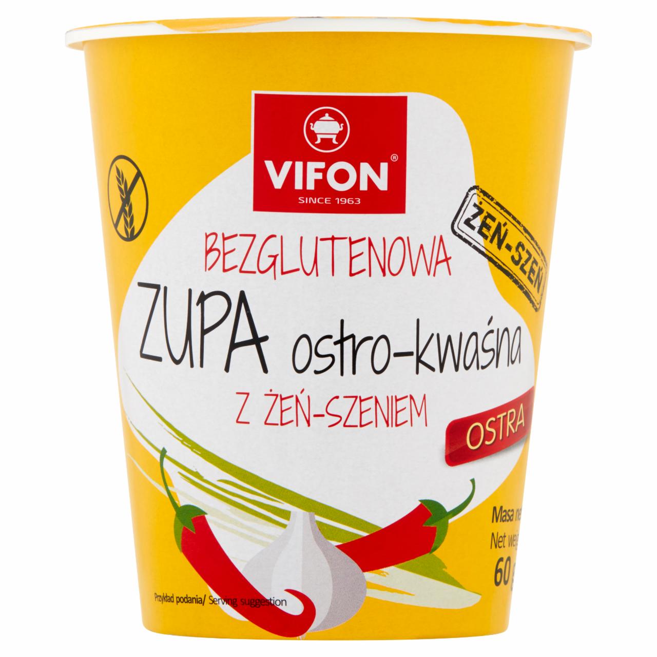 Zdjęcia - Vifon Bezglutenowa zupa ostro-kwaśna z żeń-szeniem 60 g