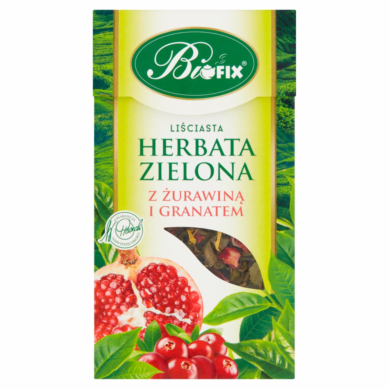 Zdjęcia - Bifix Herbata zielona liściasta z żurawiną i granatem 100 g