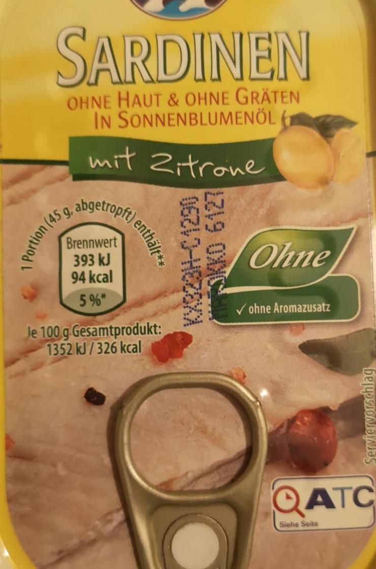 Zdjęcia - Sardinen ohne haut & ohne graten in sonnenblumenol mit zitrone