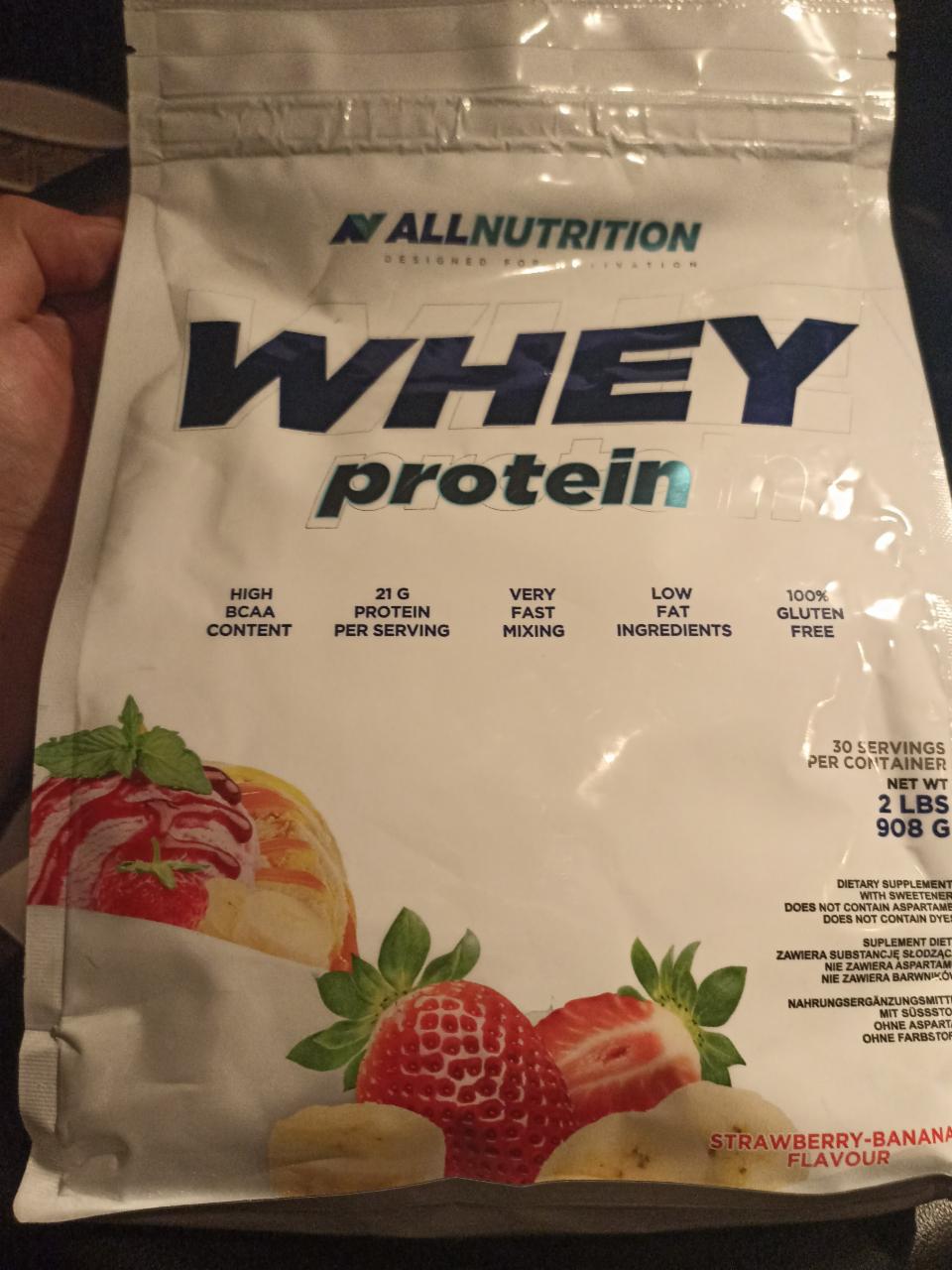 Zdjęcia - Allnutrition Whey protein strawberry-banana flavour