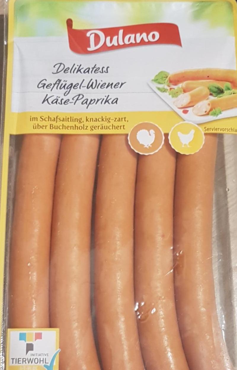 Geflügel Wiener Käse Paprika Dulano - kalorie, kJ i wartości odżywcze