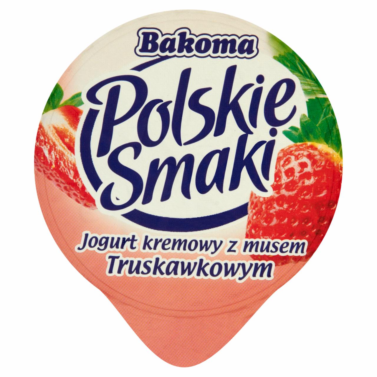 Zdjęcia - Polskie Smaki Jogurt kremowy z musem Truskawkowym Bakoma