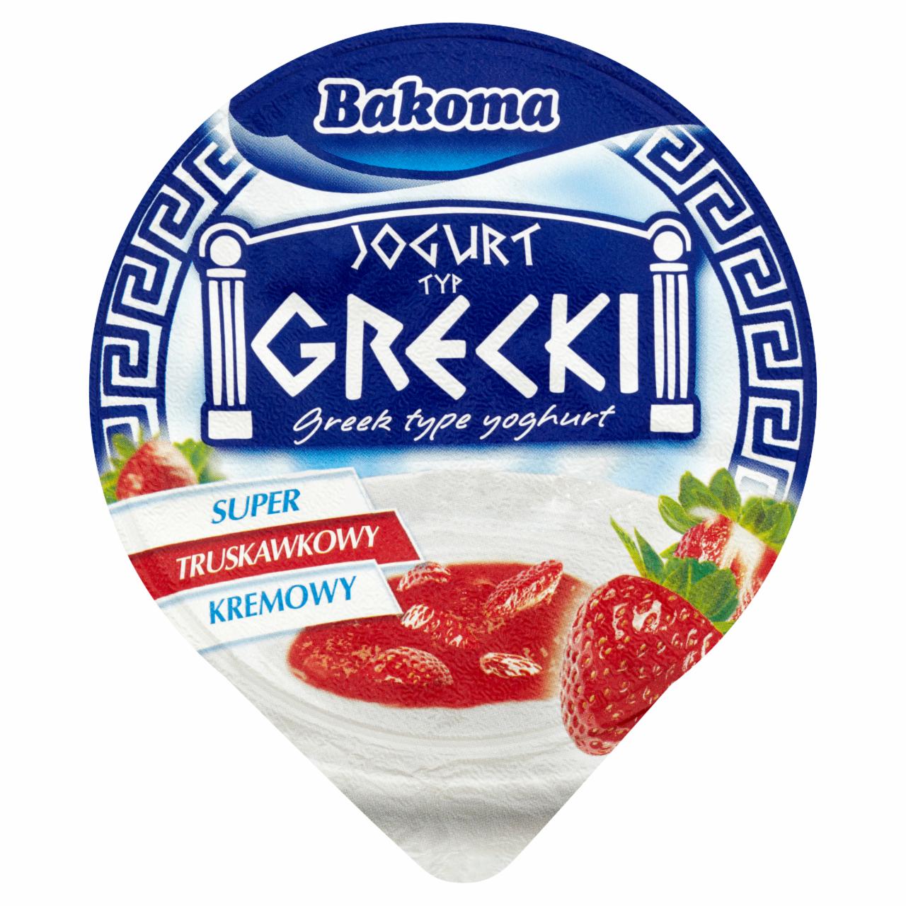 Zdjęcia - Bakoma Jogurt typ grecki truskawkowy 145 g