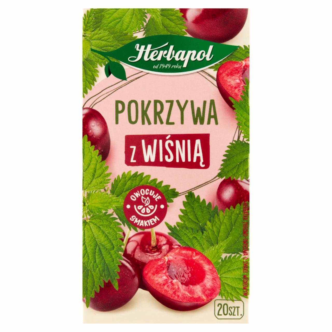 Zdjęcia - Herbapol Herbatka ziołowo-owocowa pokrzywa z wiśnią 30 g (20 x 1,5 g)