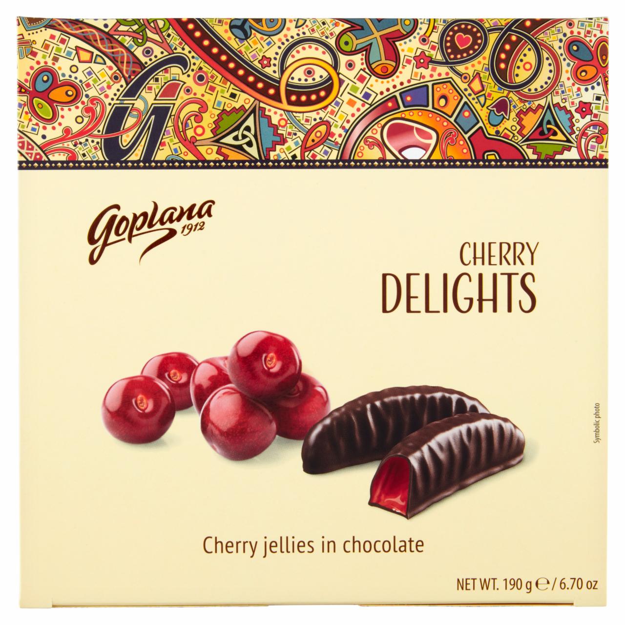 Zdjęcia - Goplana Cherry Delights Galaretka o smaku wiśniowym w czekoladzie 190 g