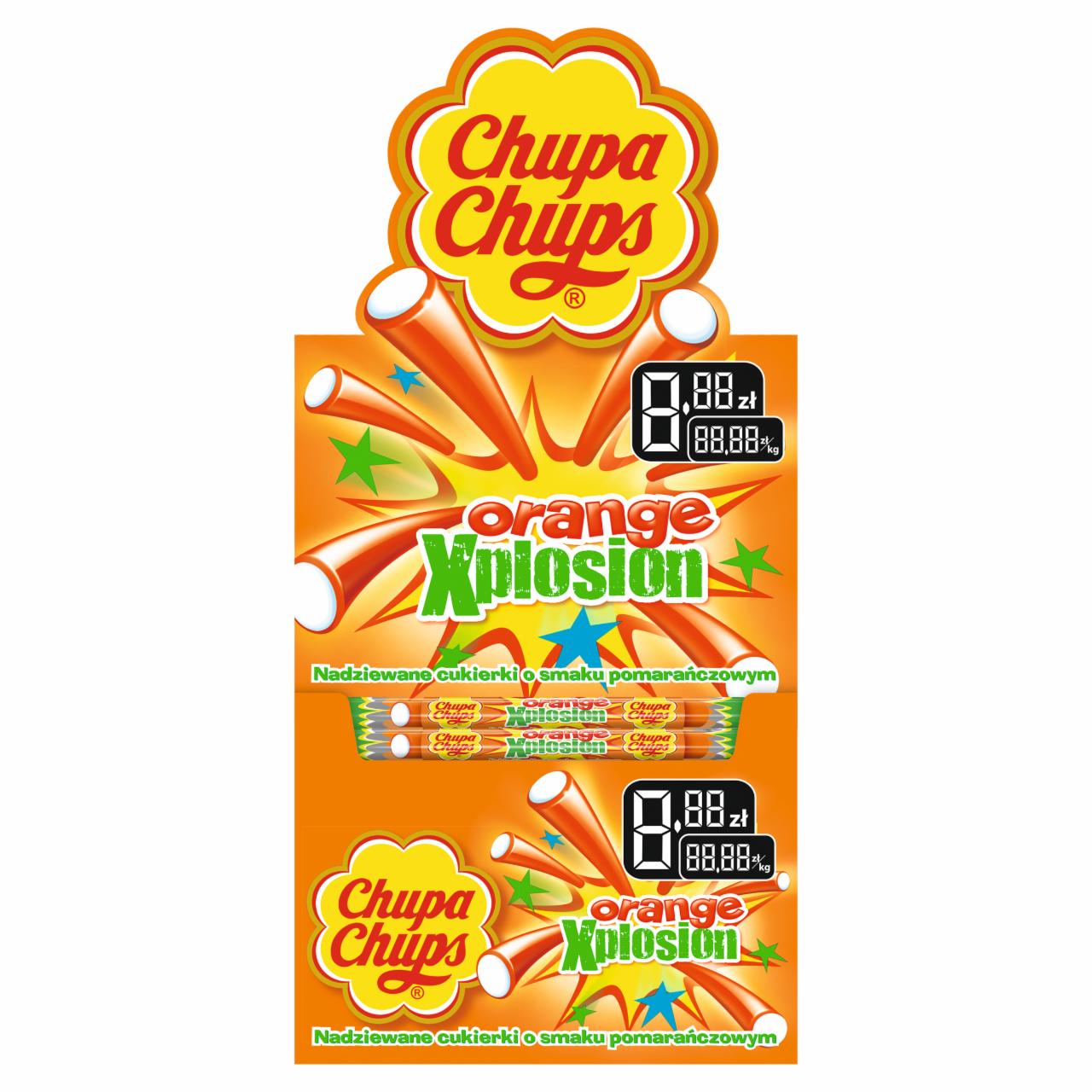 Zdjęcia - Chupa Chups Orange Xplosion Nadziewany cukierek o smaku pomarańczowym 150 x 10 g
