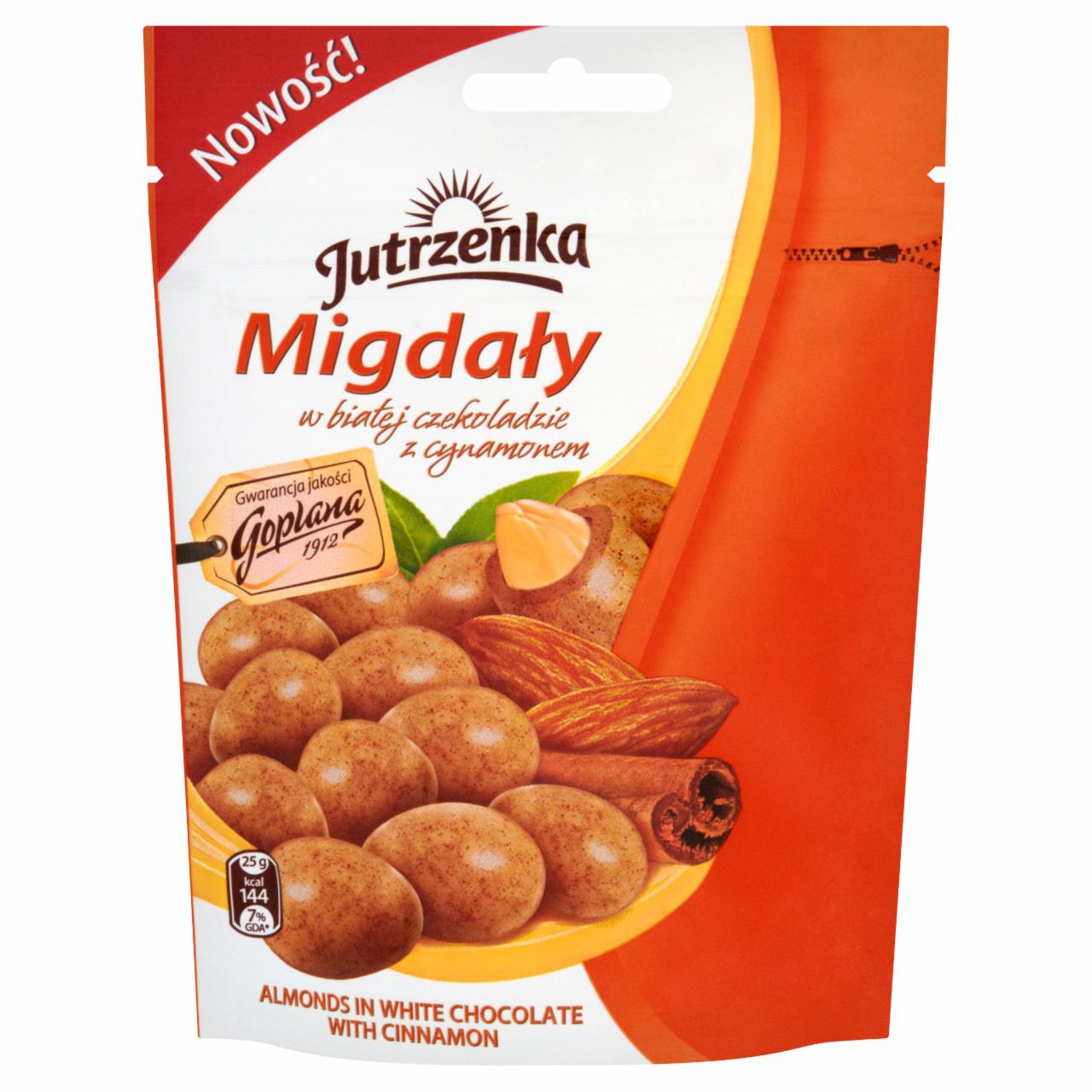 Zdjęcia - Jutrzenka Migdały w białej czekoladzie z cynamonem 80 g