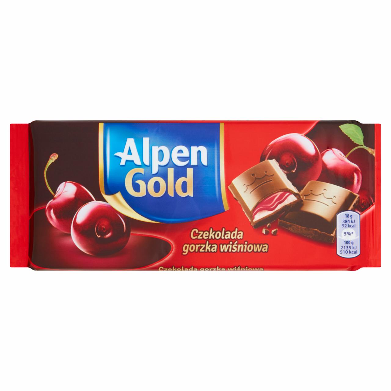 Zdjęcia - Alpen Gold Czekolada gorzka wiśniowa 90 g