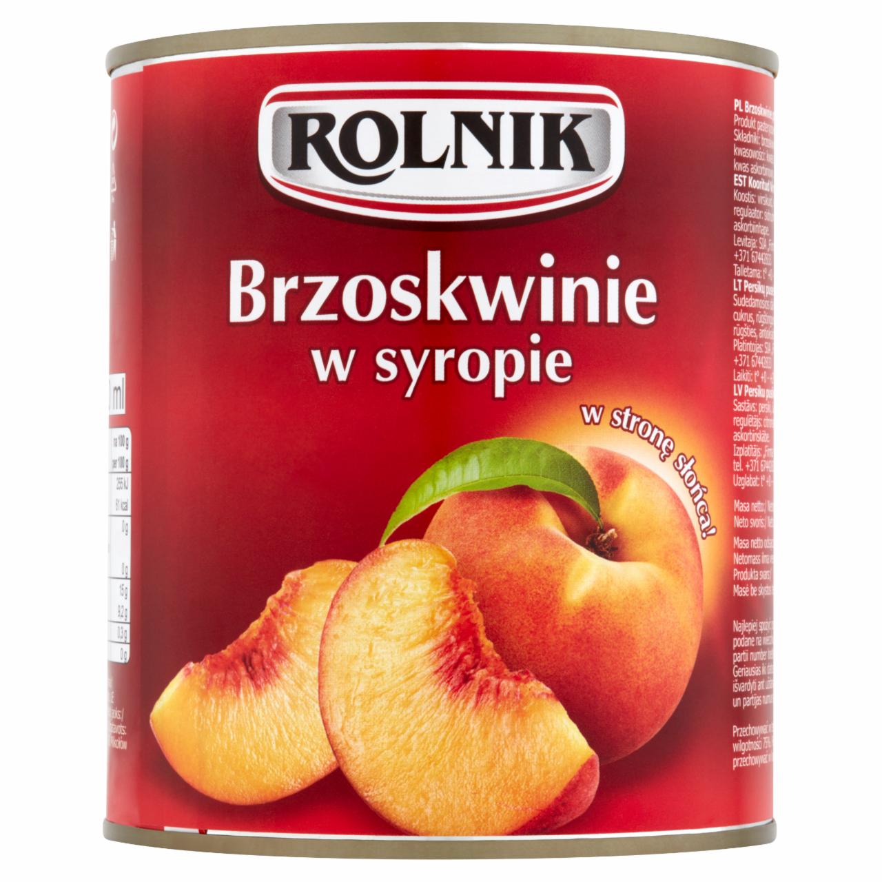 Zdjęcia - Rolnik Brzoskwinie w syropie 820 g