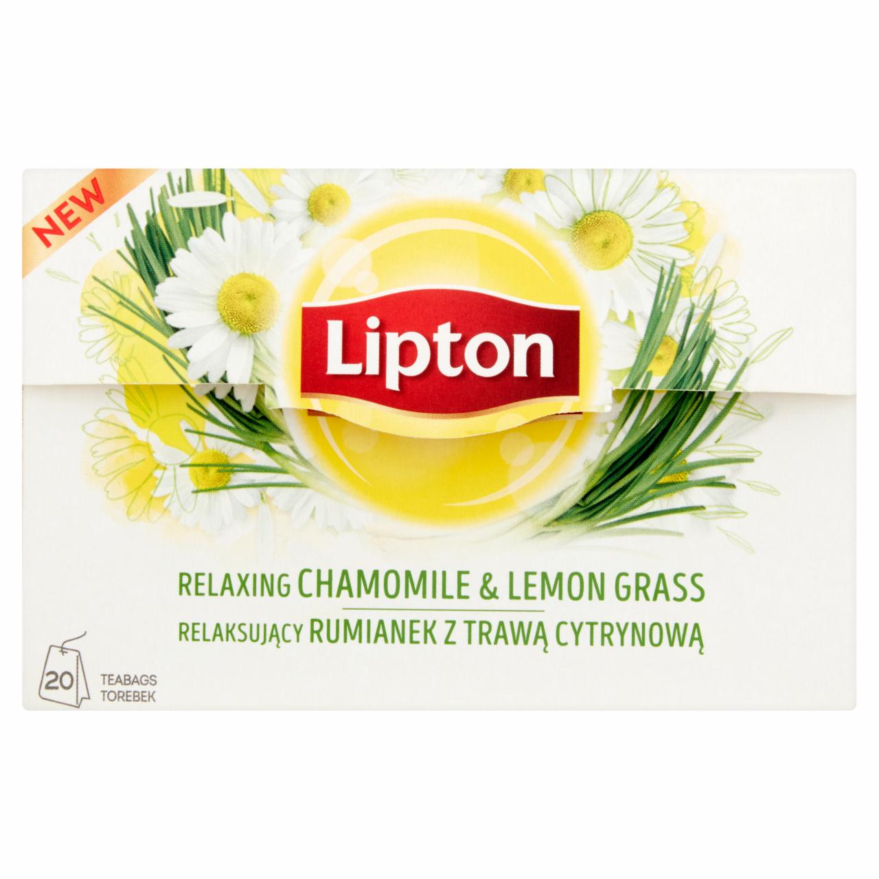 Zdjęcia - Lipton Relaksujący rumianek z trawą cytrynową Herbatka ziołowa 20 g (20 torebek)