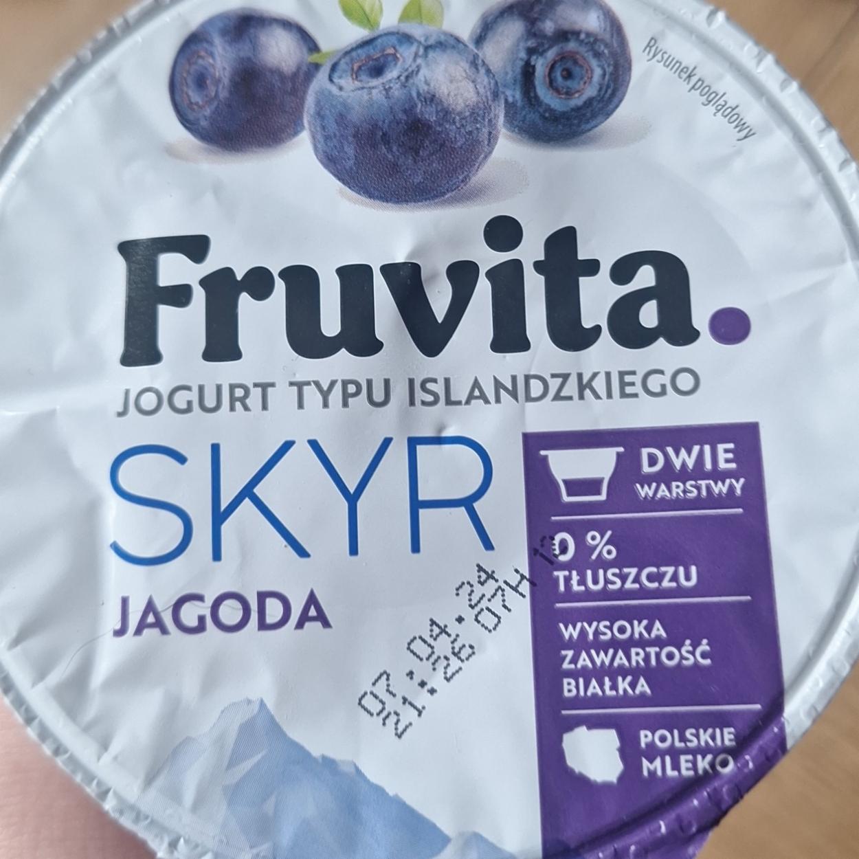 Zdjęcia - Jogurt typu islandzkiego skyr jagoda dwie warstwy Fruvita