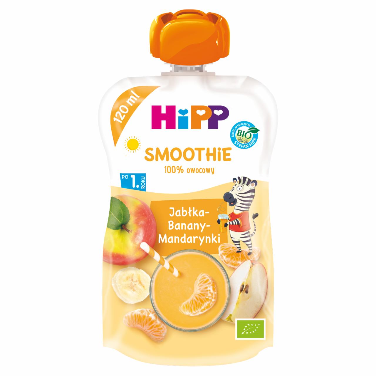 Zdjęcia - HiPP BIO Smoothie Mus z owoców i soków po 1. roku jabłka-banany-mandarynki 120 ml