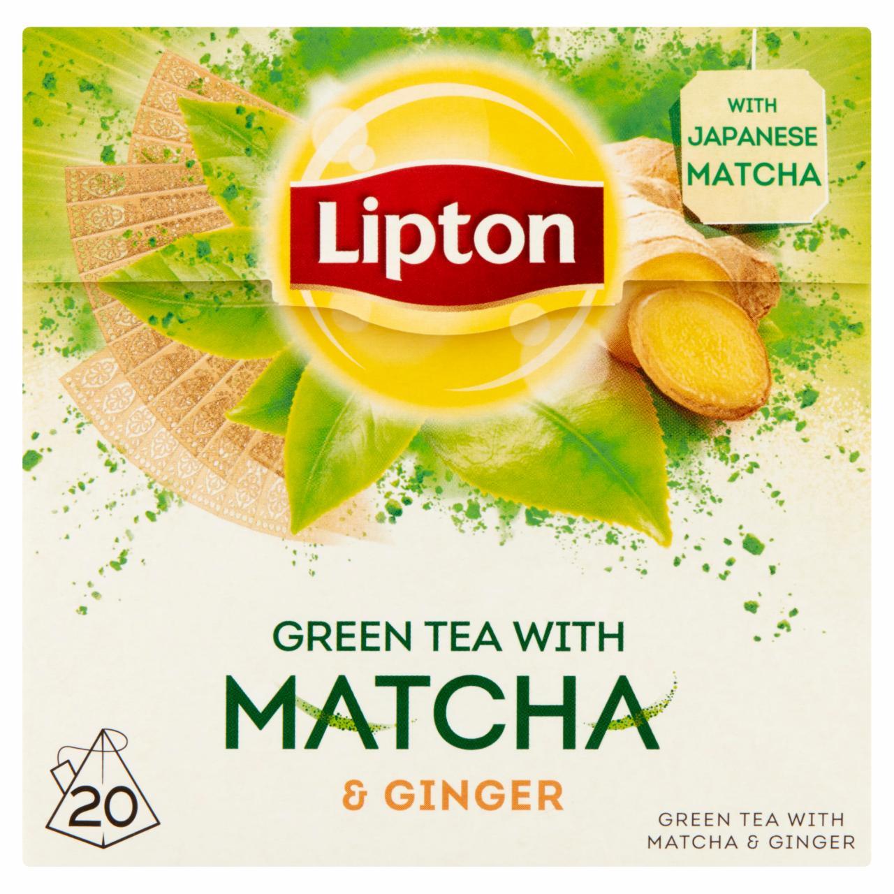 Zdjęcia - Lipton Herbata zielona z herbatą Matcha i imbirem 30 g (20 torebek)