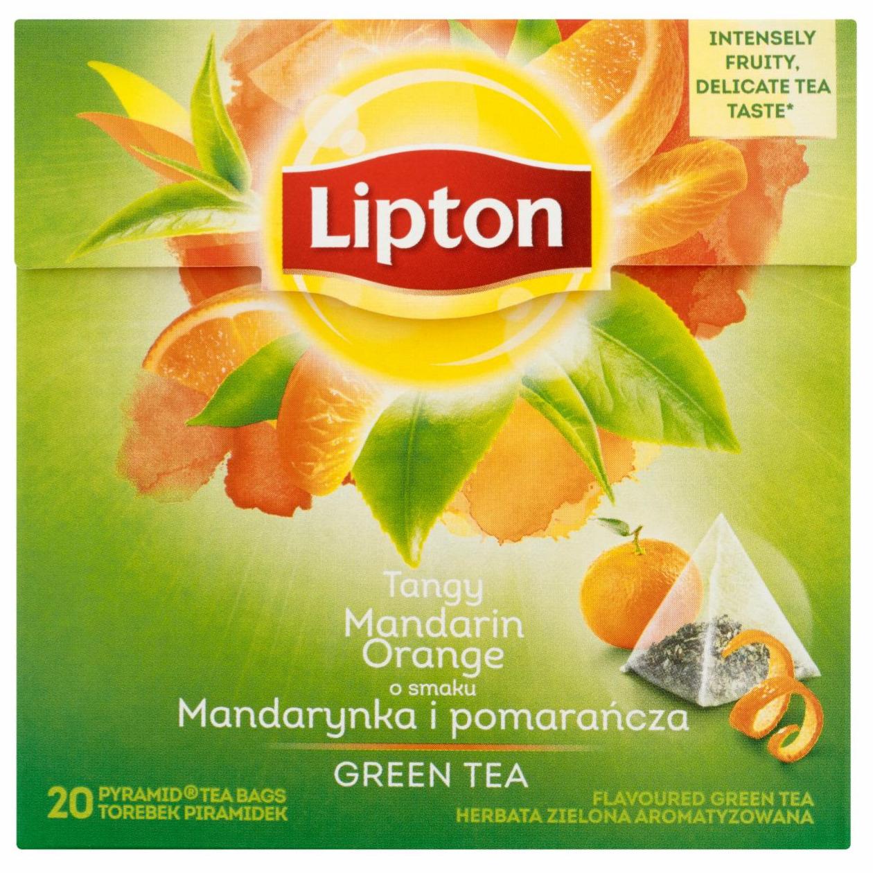 Zdjęcia - Herbata zielona aromatyzowana o smaku mandarynka i pomarańcza Lipton