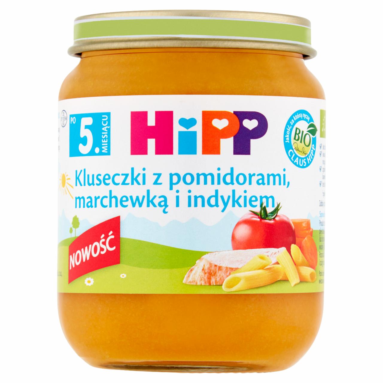 Zdjęcia - HiPP BIO Kluseczki z pomidorami marchewką i indykiem po 5. miesiącu 125 g