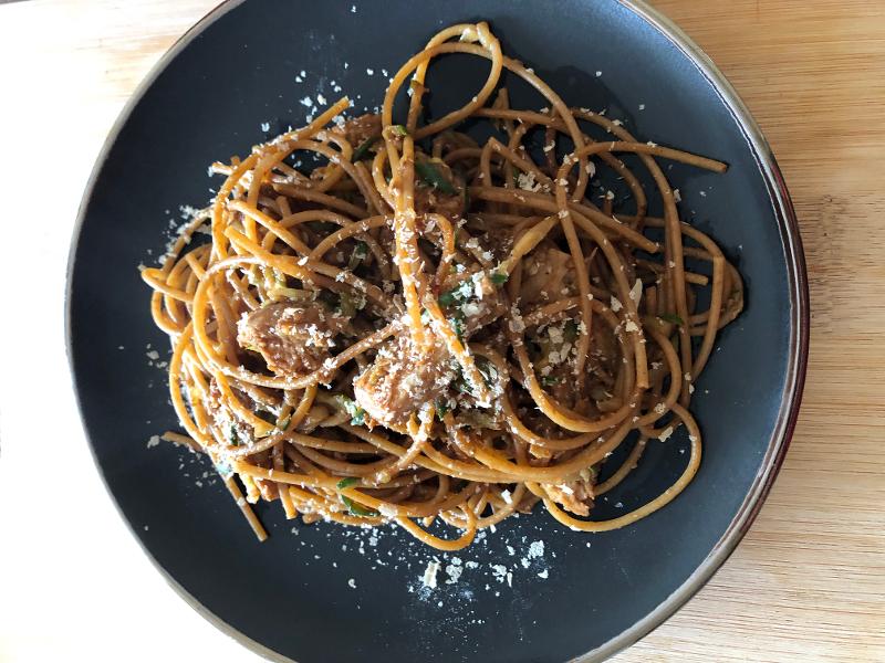 Spaghetti z sosem orzechowym